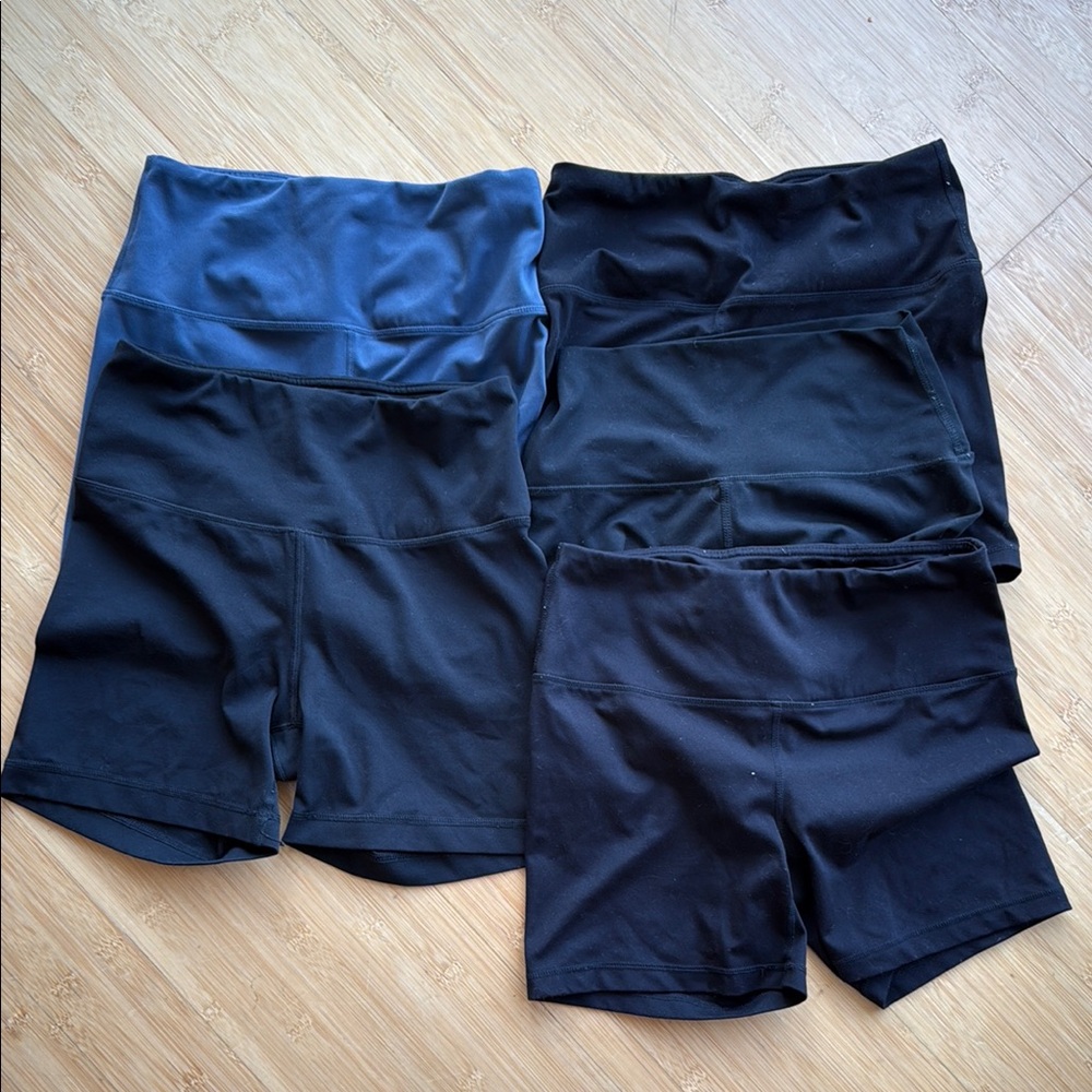 Women's Black and Blue Shorts